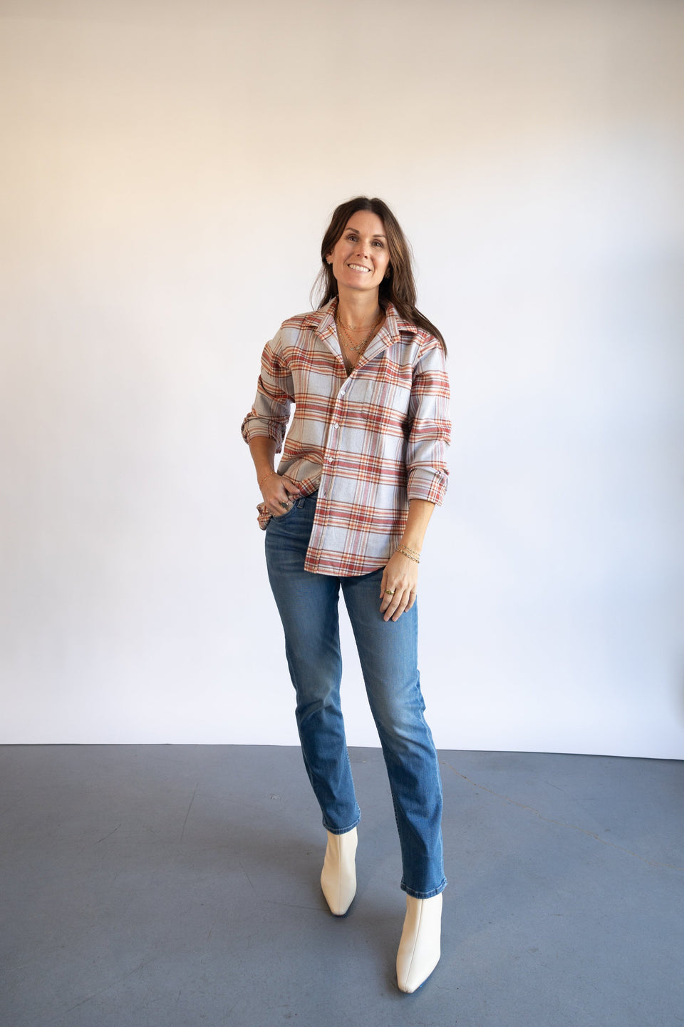 Barry Button Up Rust Plaid | Shop Eleanor 