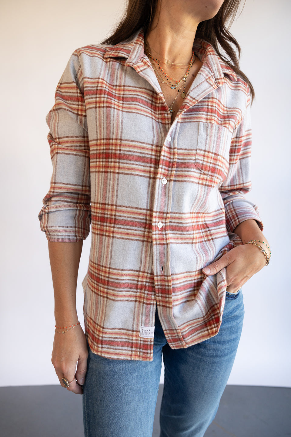 Barry Button Up Rust Plaid | Shop Eleanor 