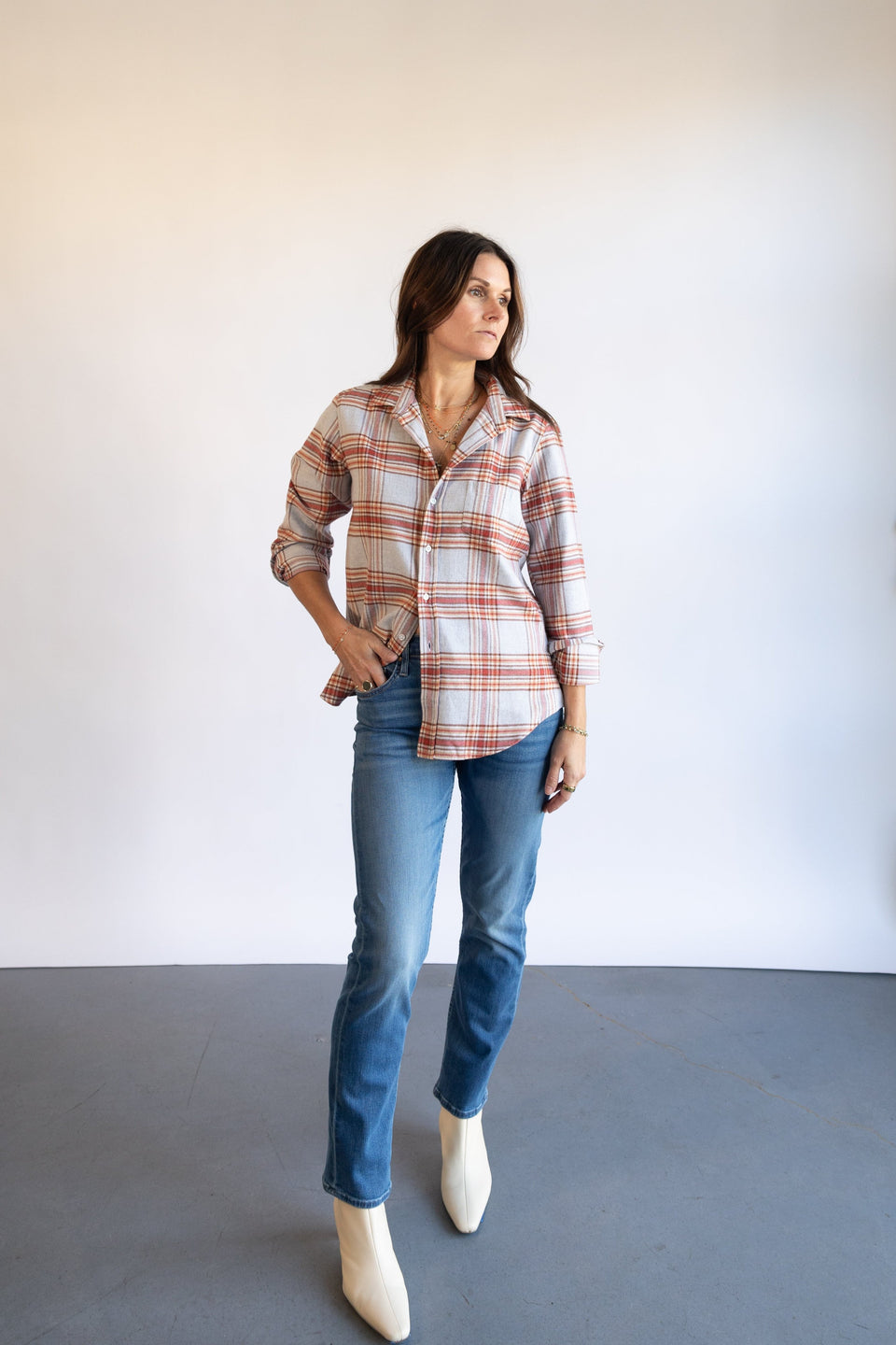 Barry Button Up Rust Plaid | Shop Eleanor 