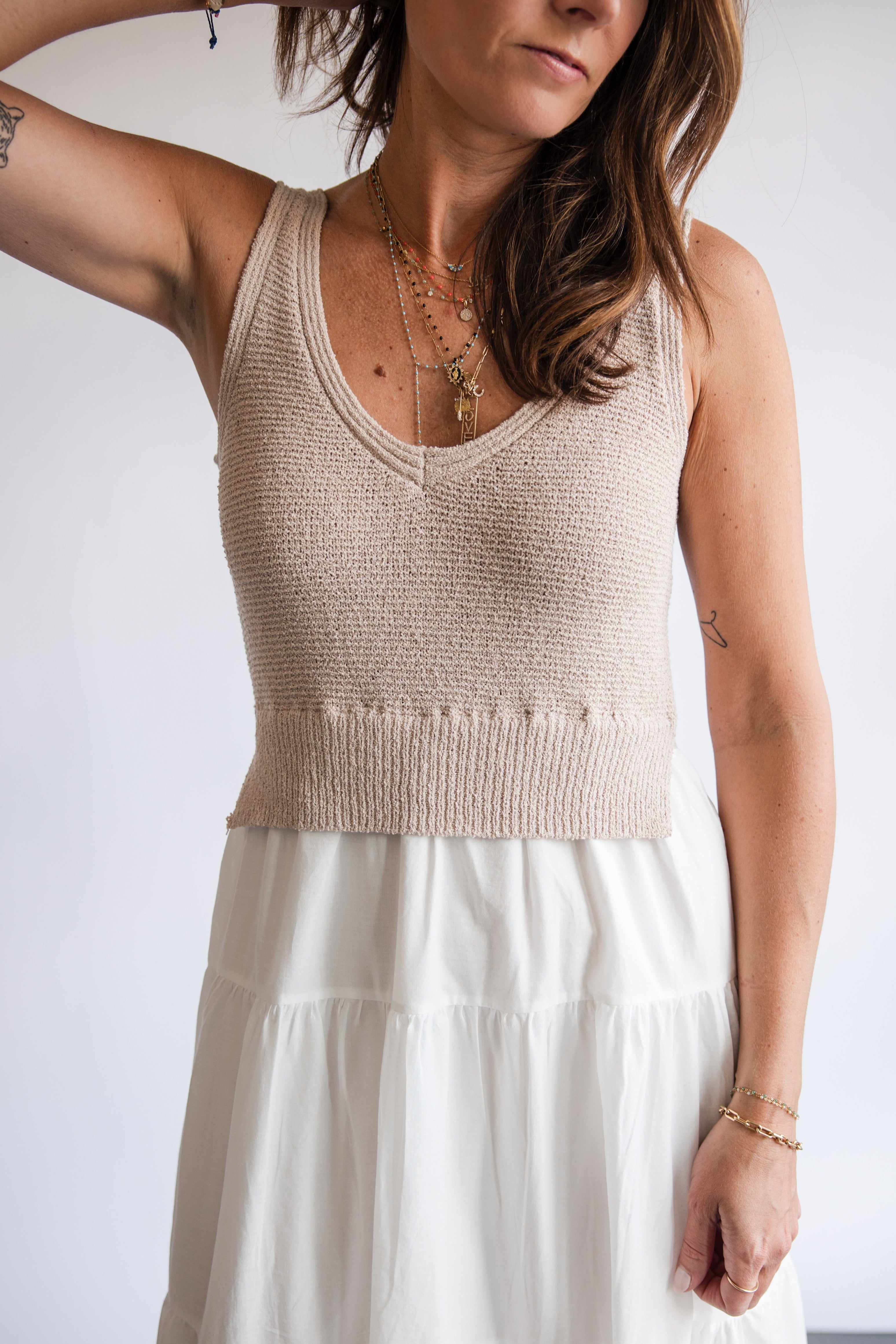 Elan Aries Contrast Dress in White | Shop Eleanor