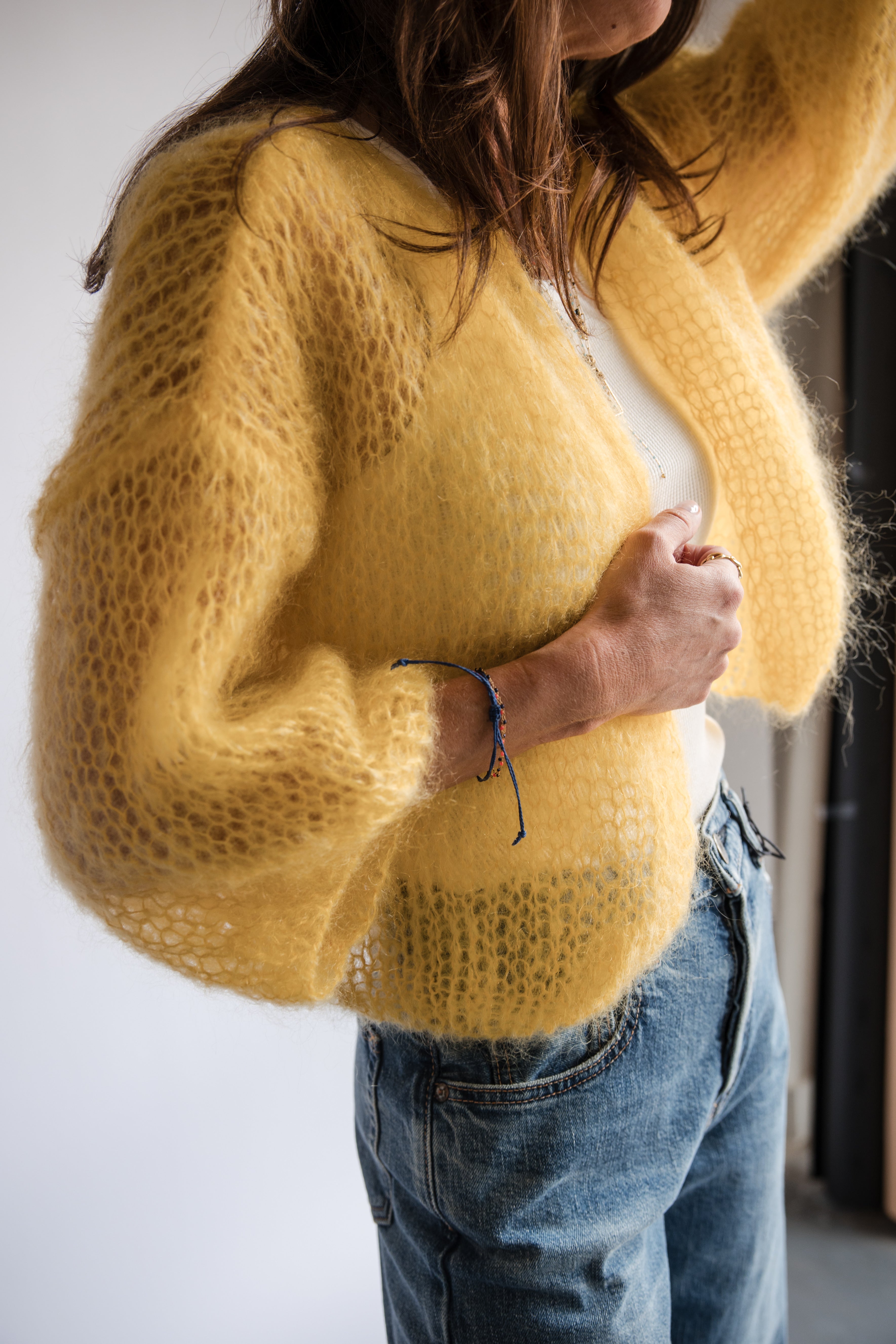 Maiami Mohair Light Short Sleeve Cardi | Shop Eleanor