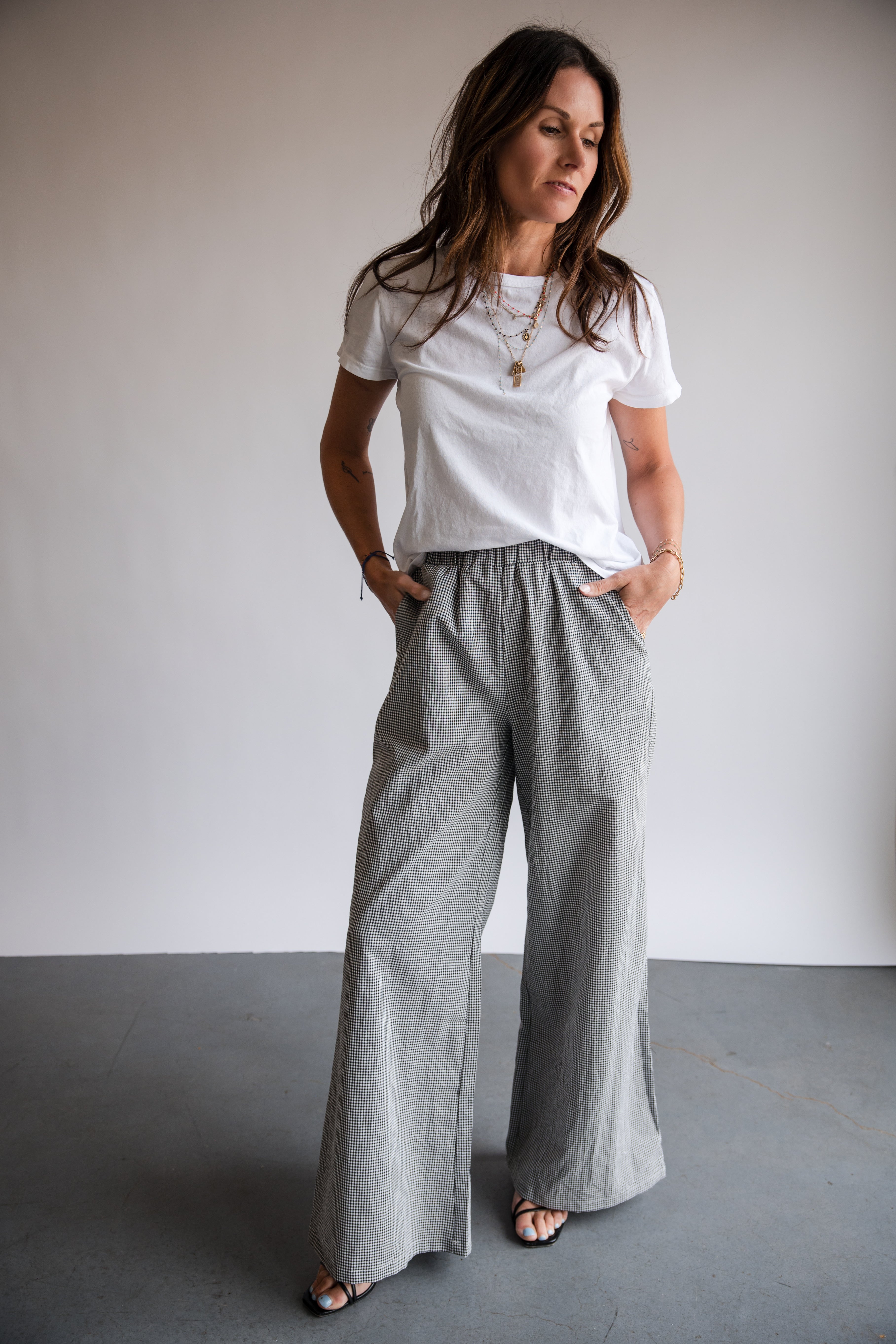 Elan Black Seersuck Pants | Shop Eleanor