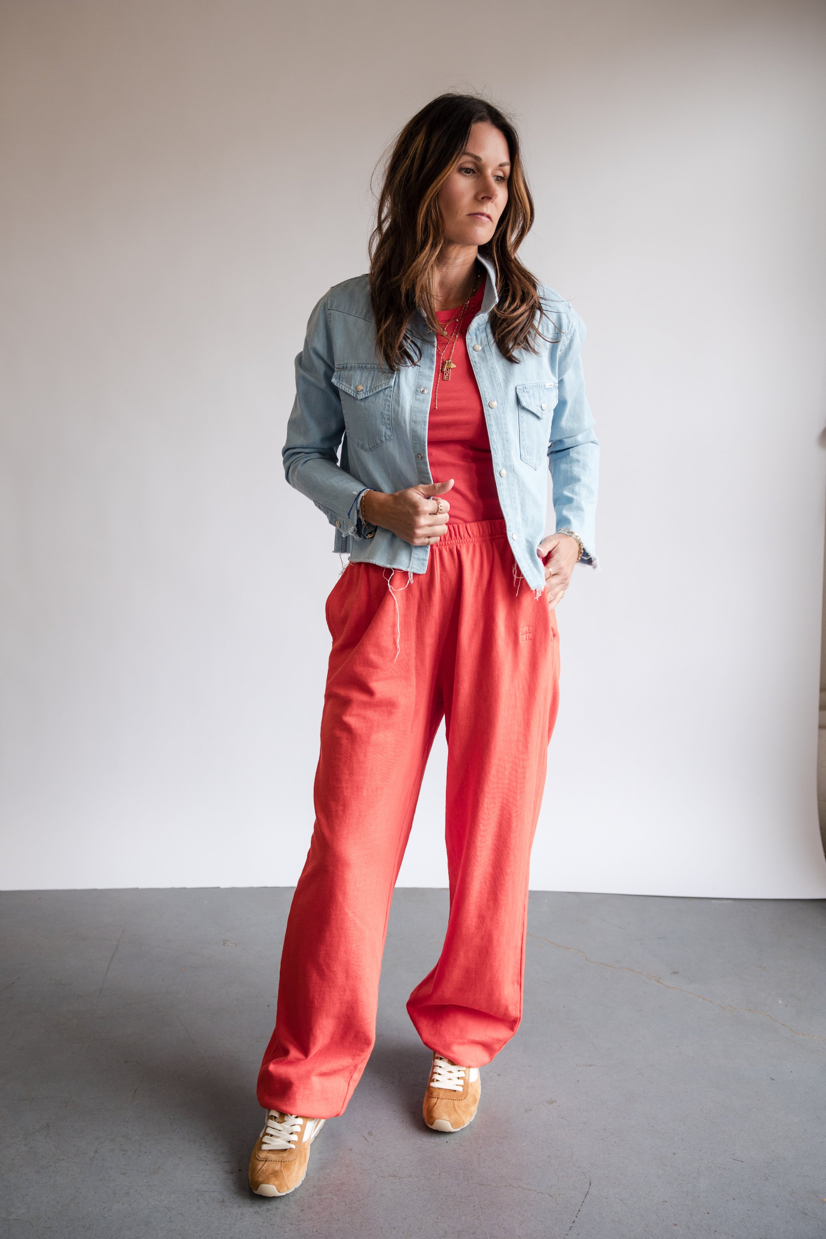 Éterne Boyfriend Pocket Sweatpant in Poppy | Shop Eleanor