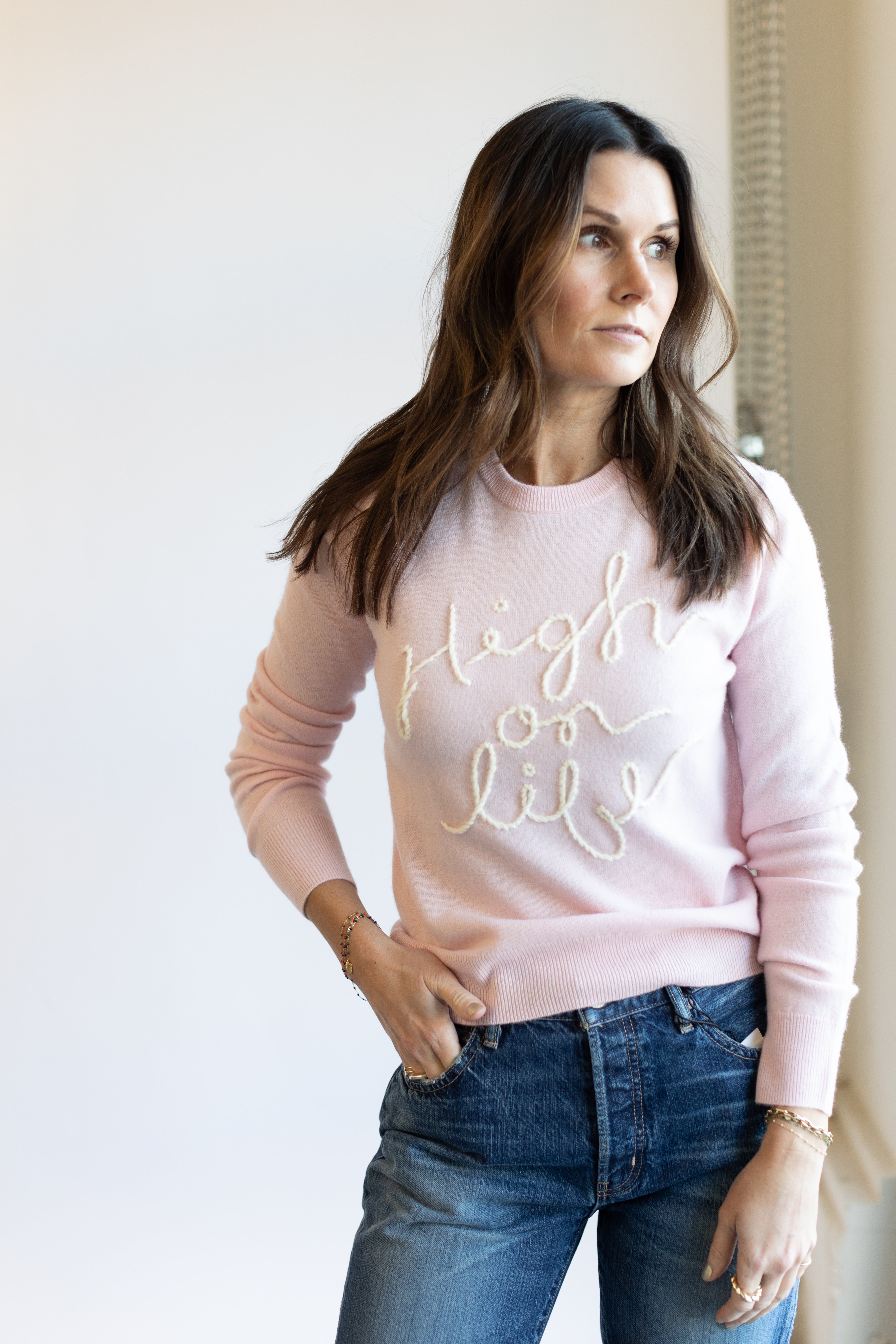 Lingua Franca High On Life Crewneck Sweater | Shop Eleanor