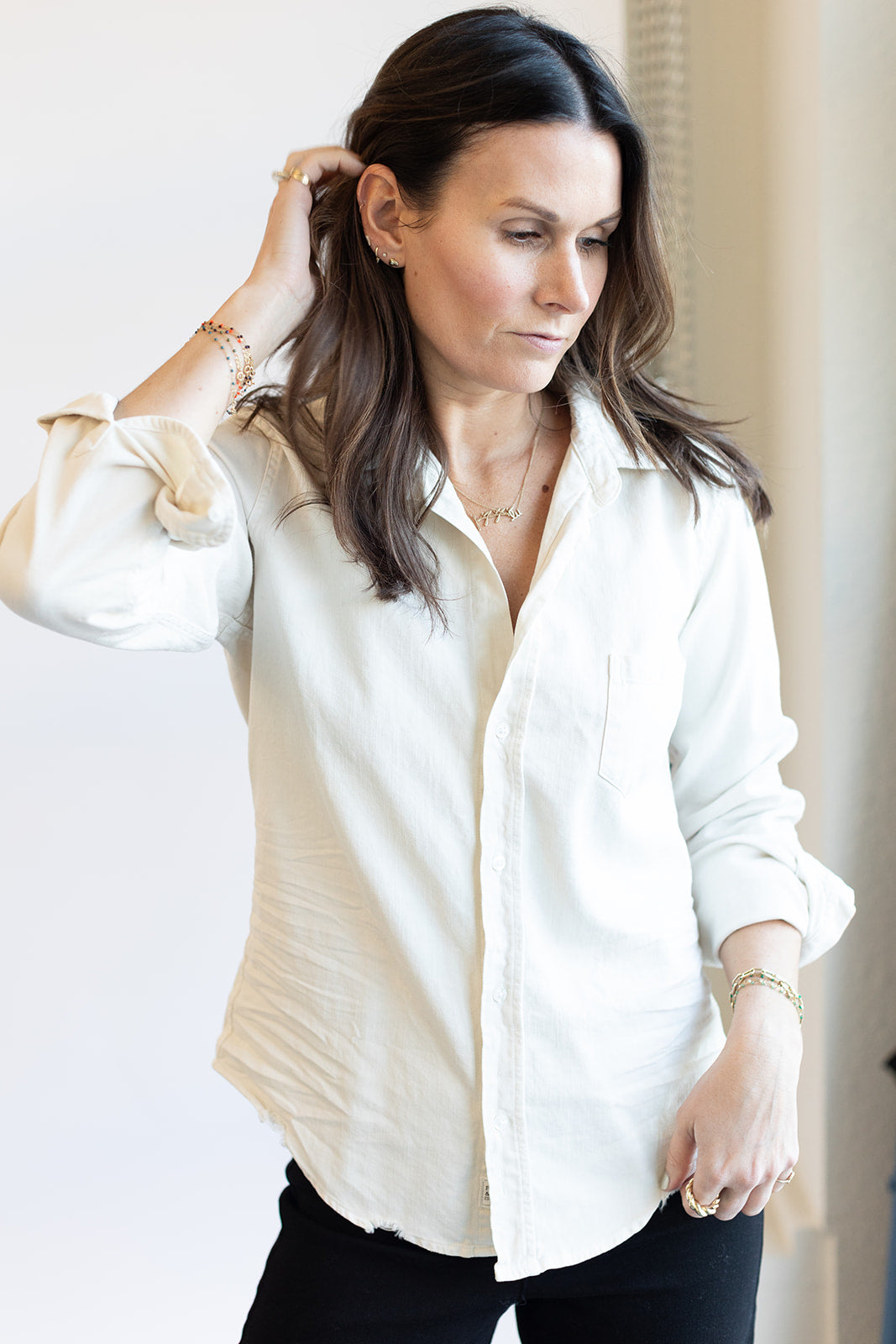 Frank & Eileen Barry Button Up in Vintage White | Shop Eleanor