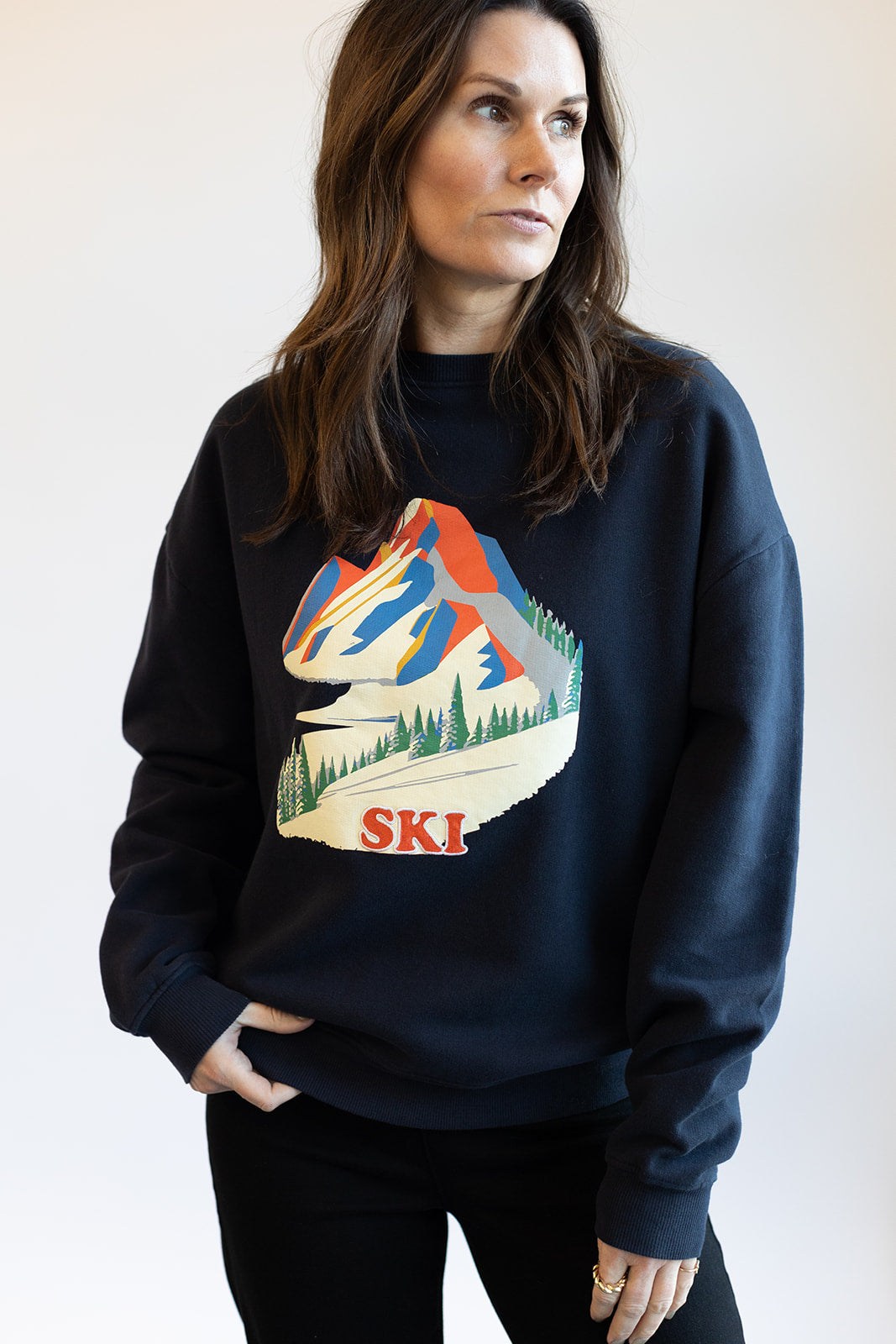 Oversized Alps Sweatshirt Navy