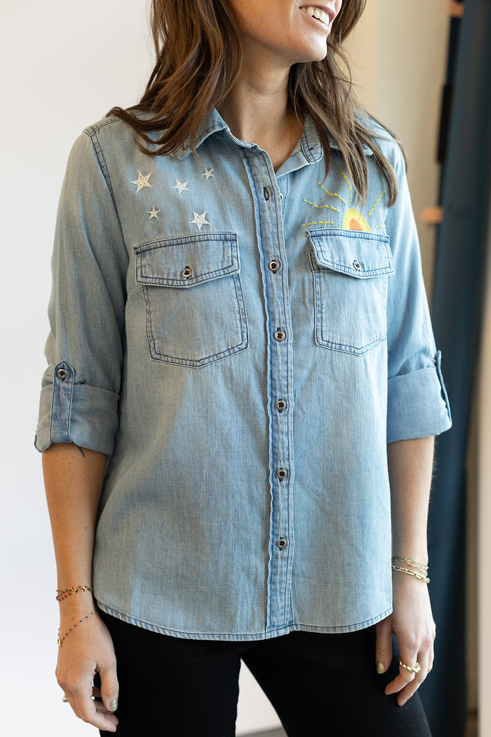 Billy T Hello Sunshine Denim Shirt | Shop Eleanor