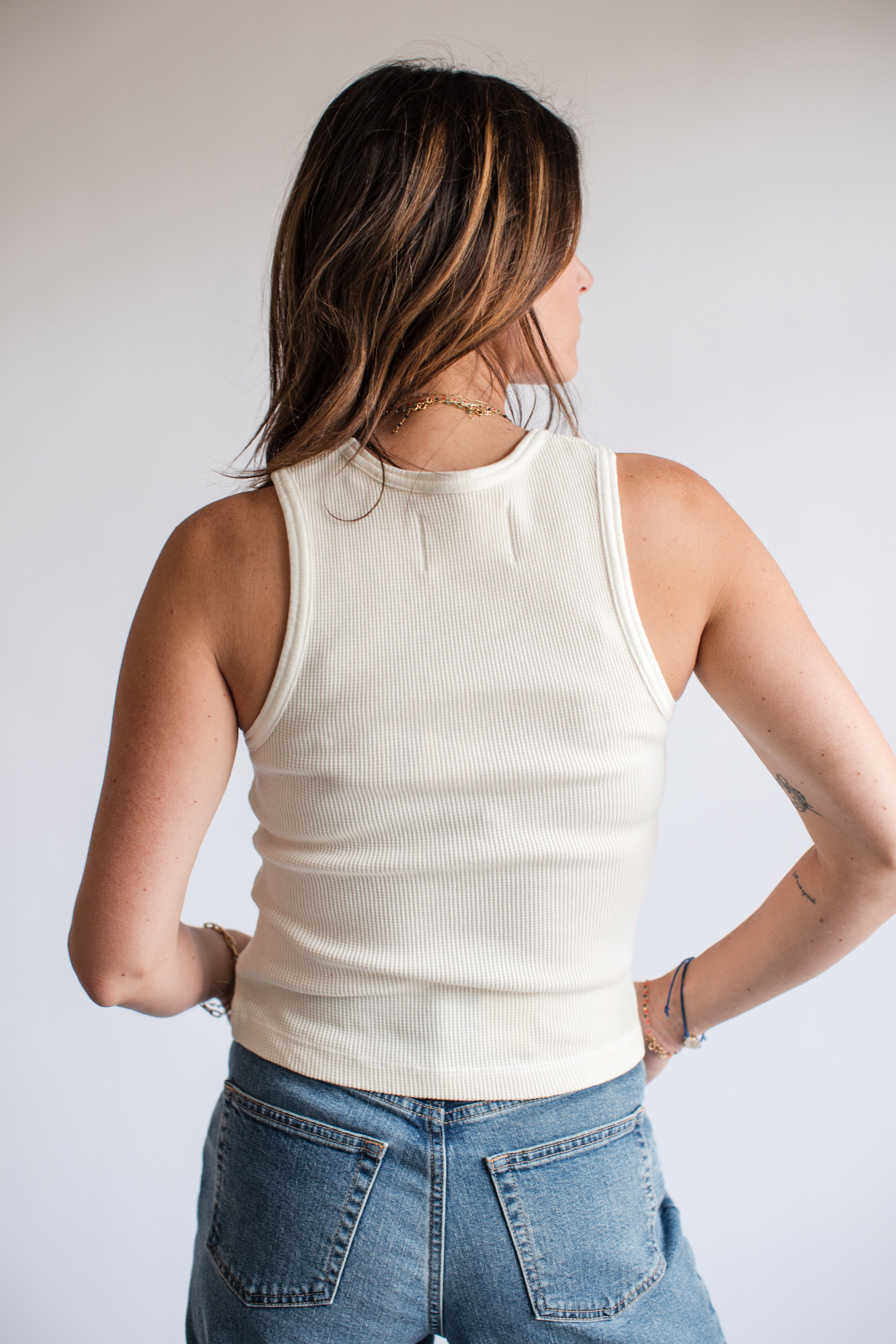 Citizens of Humanity Inez Fitted Waffle Tank in Pashmina | Shop Eleanor