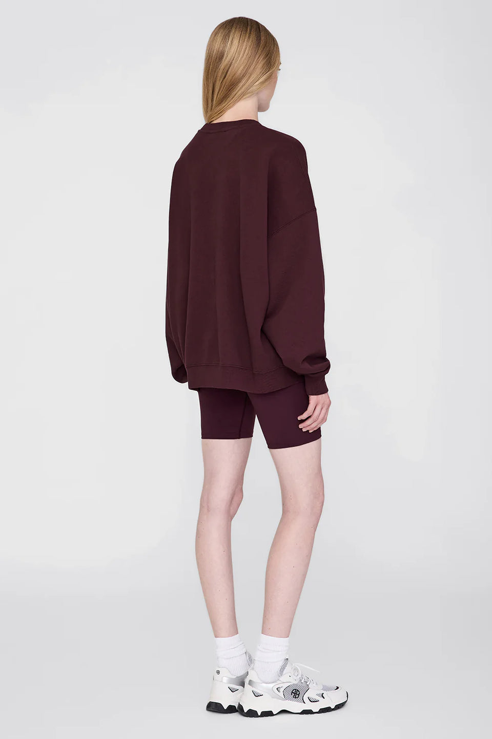 Anine Bing Miles Oversized Sweatshirt in Burgundy | Shop Eleanor