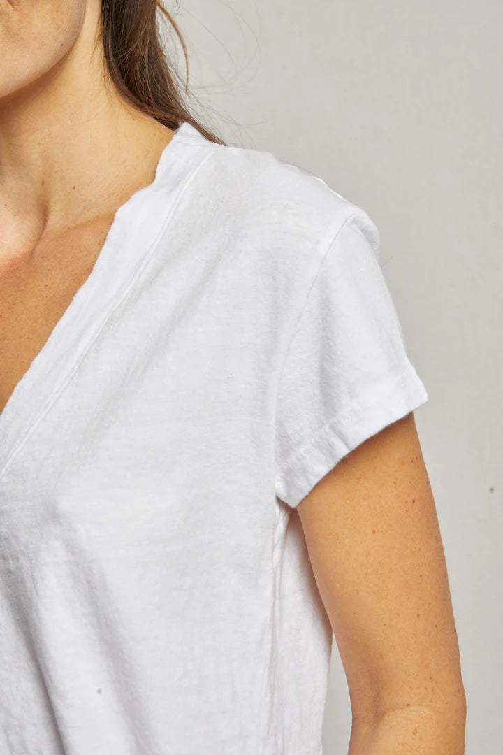 perfectwhitetee V-Neck Alanis Tee in White | Shop Eleanor