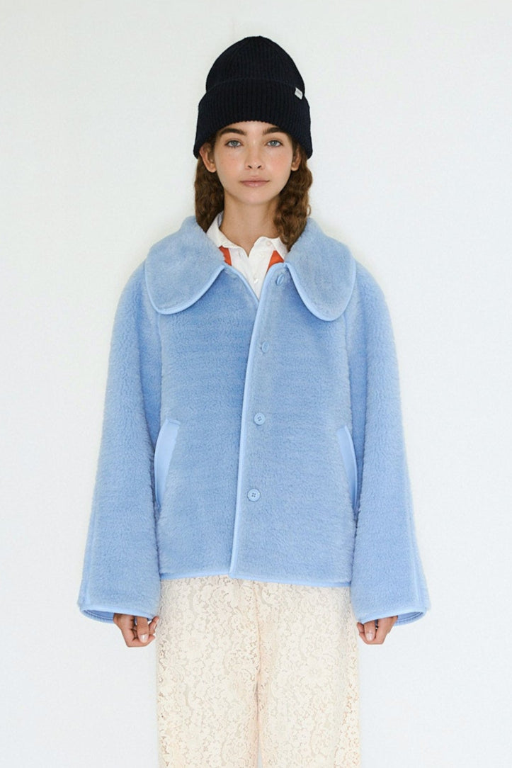 Tiny Big Sister Faux Fur Coat in Baby Blue | Shop Eleanor 