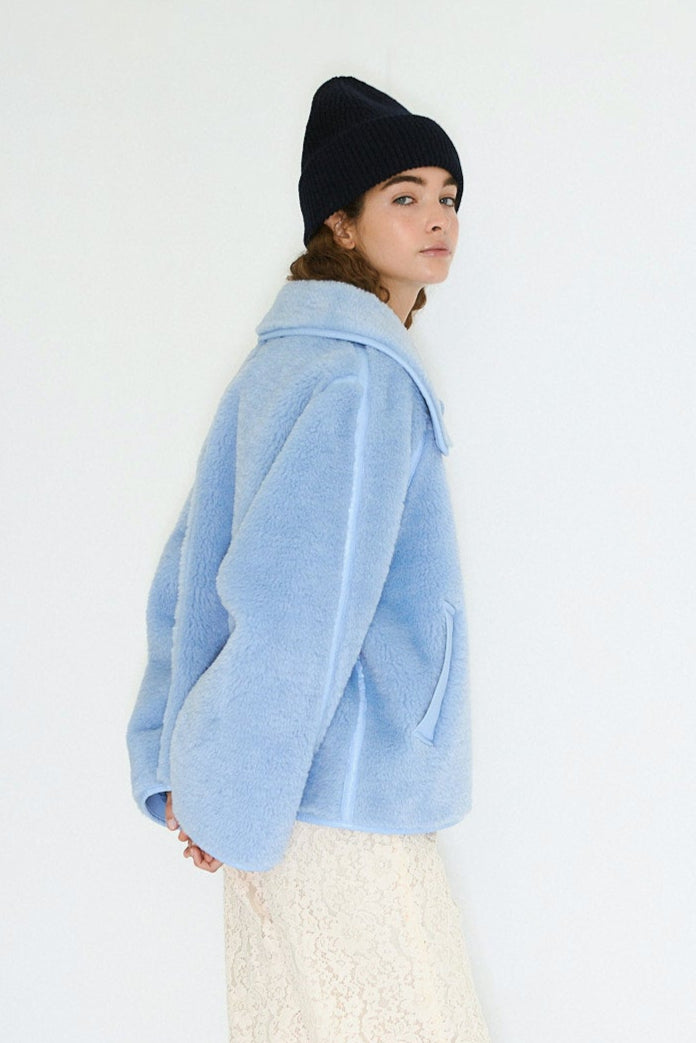 Tiny Big Sister Oversized Reversible Faux Fur Coat in Baby Blue | Shop Eleanor - Women's Apparel