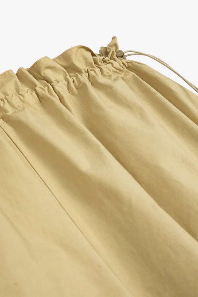 Flared Khaki Trousers with Elastic Waistband | Shop Eleanor