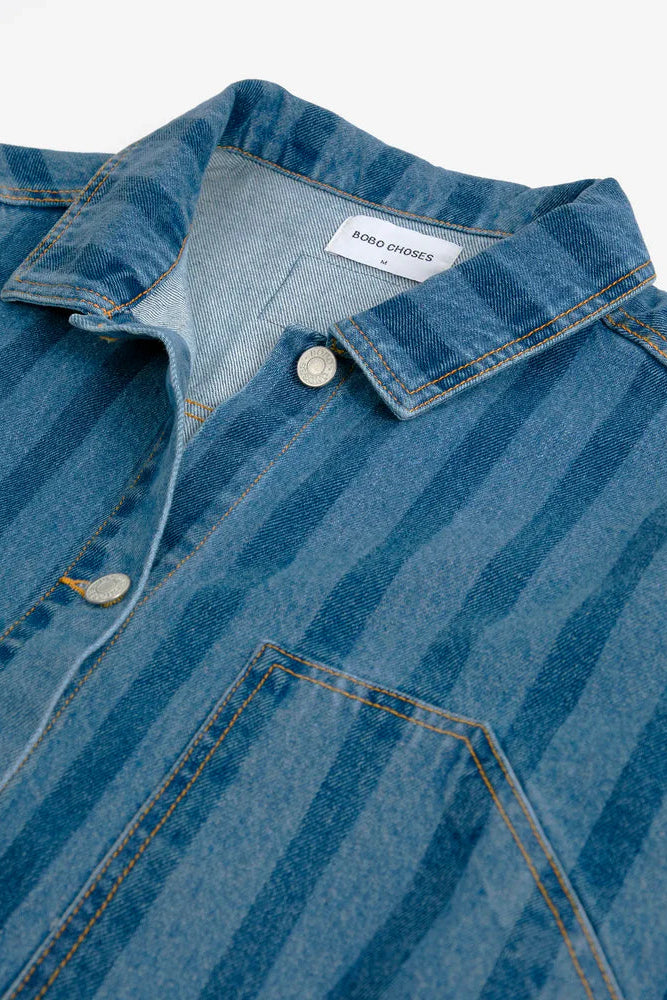 Bobo Choses Striped Blue Denim Jacket | Shop Eleanor - WOmen's Elevated Apparel