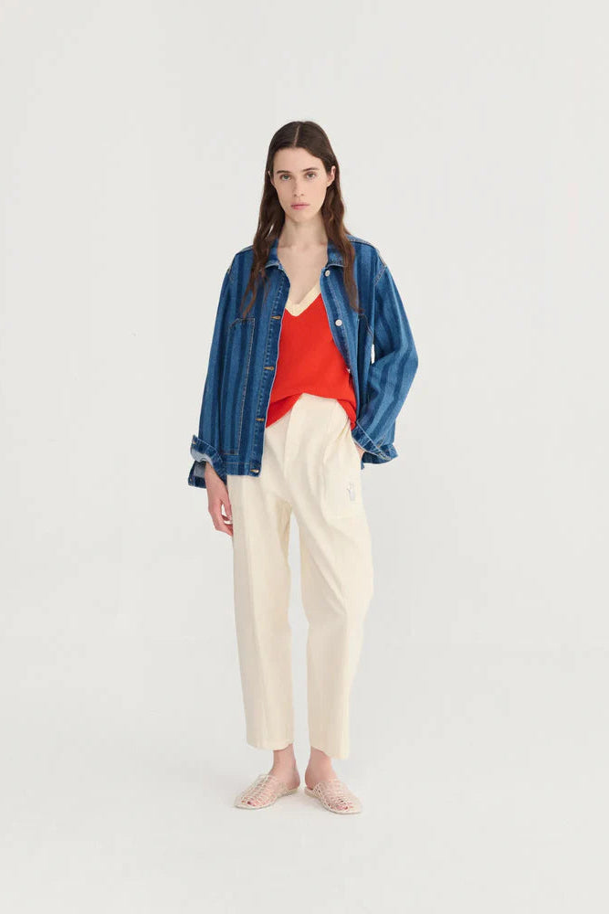 Bobo Choses Striped Blue Denim Jacket | Shop Eleanor 