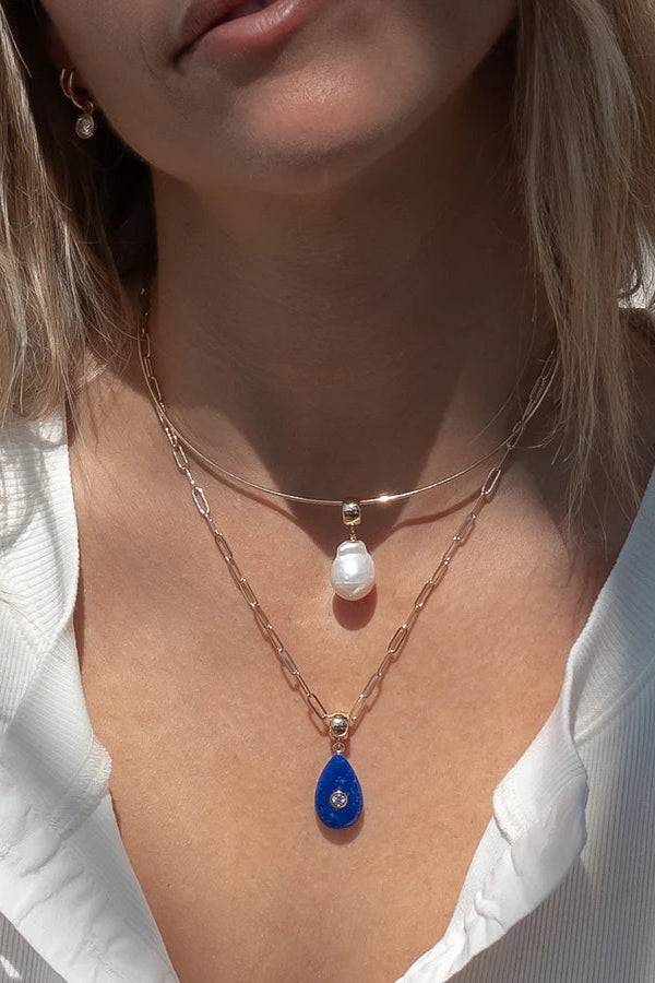Thatch Bardot Lapis Bail Necklace Charm | Shop Eleanor