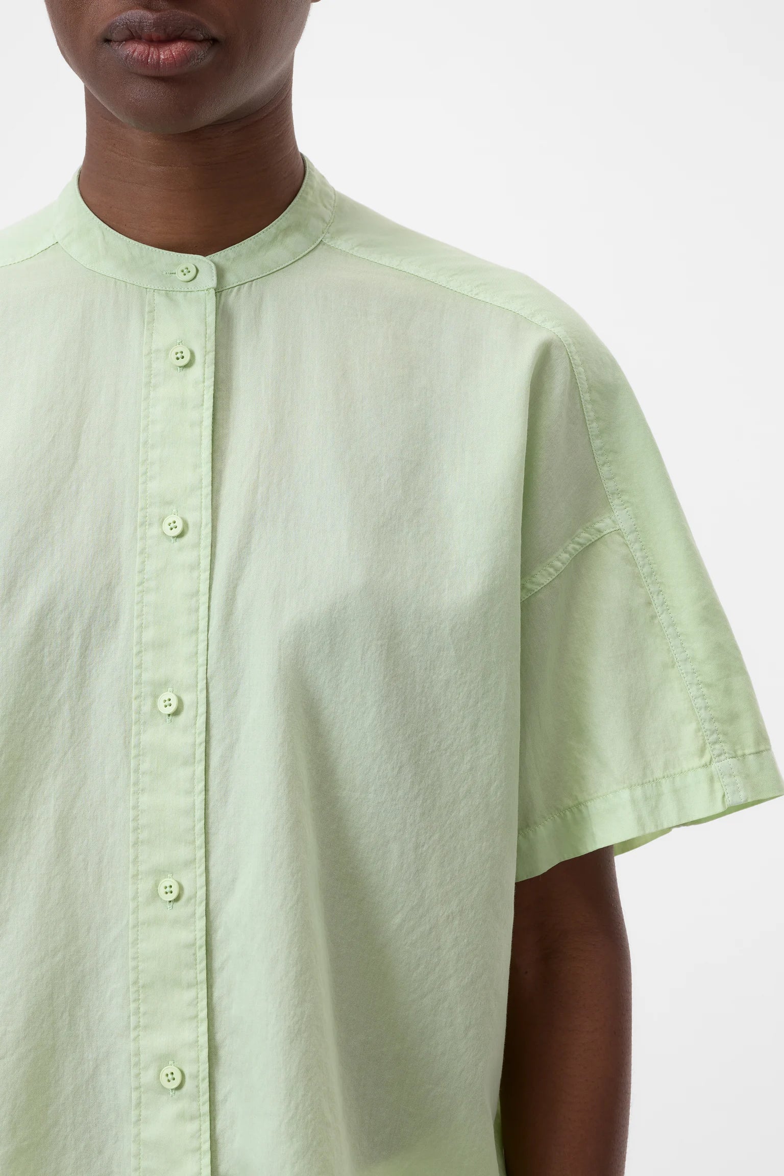 CLOSED Relaxed Drop Shoulder Blouse in Bud Green | Shop Eleanor - Women's Boutique