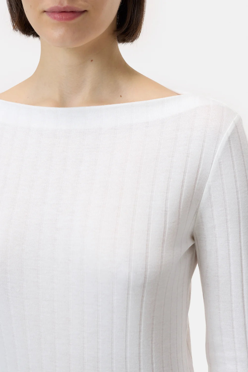 CLOSED Longsleeve Boatneck Top in Ivory | Shop Eleanor