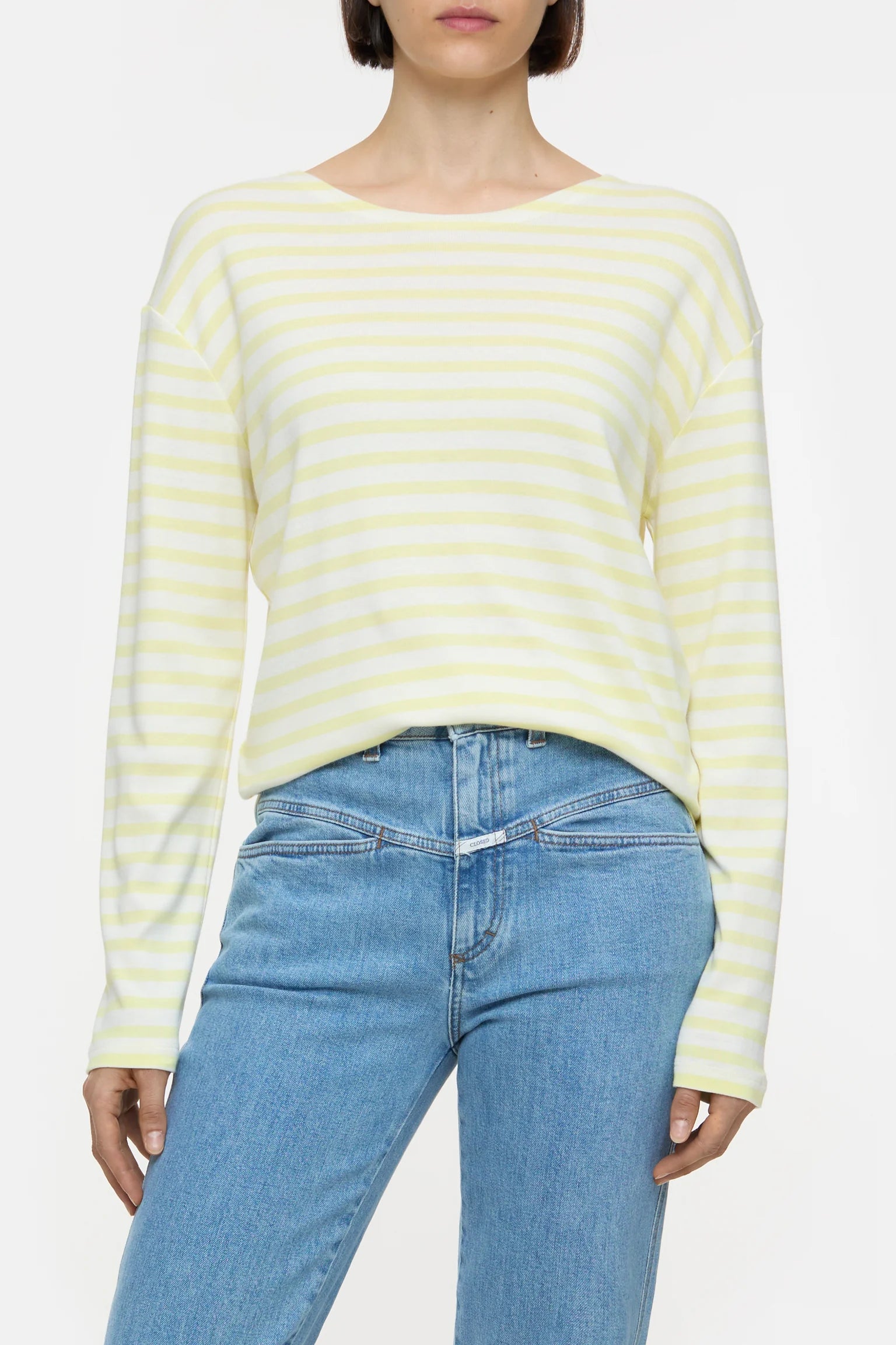 CLOSED Longsleeve Crew Tee in Lemon Yellow | Shop Eleanor