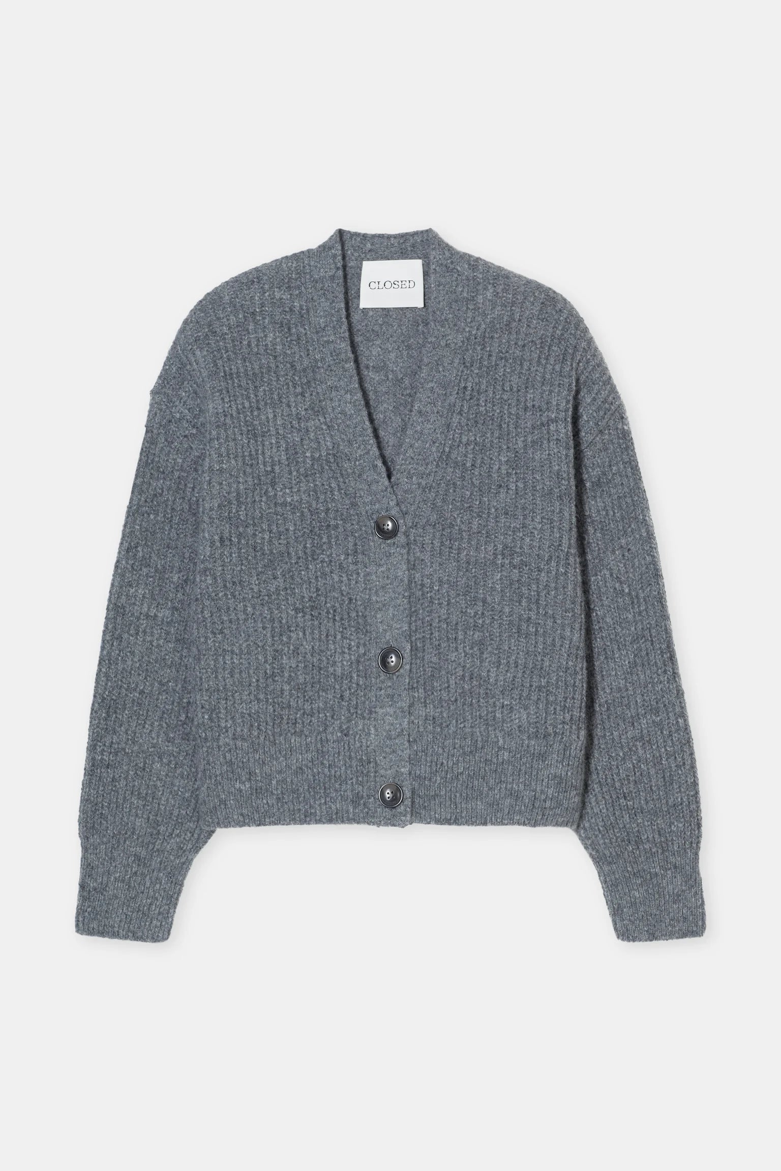 CLOSED V-Neck Cardigan in Heather Grey | Shop Eleanor