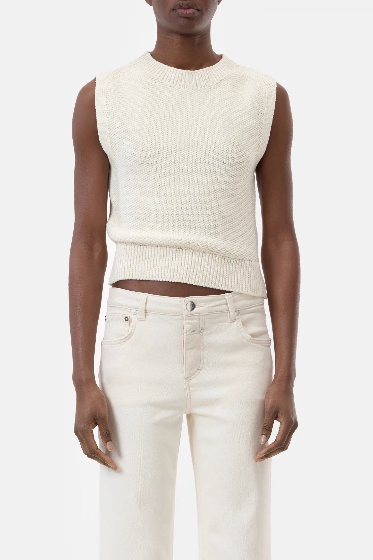 CLOSED Crew Neck Top in Ivory | Shop Eleanor