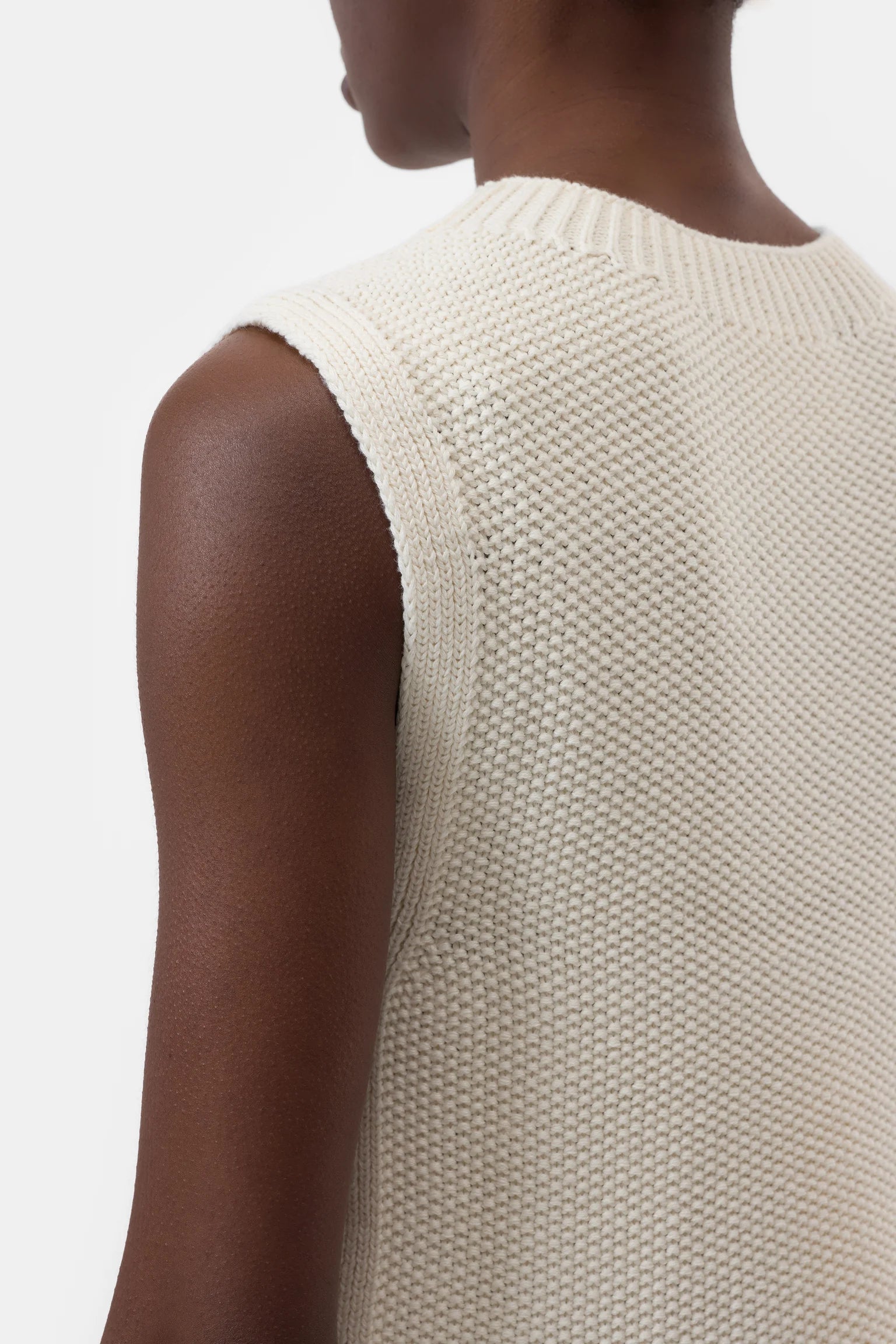 CLOSED Crew Neck Waffle Knit Top in Ivory | Shop Eleanor