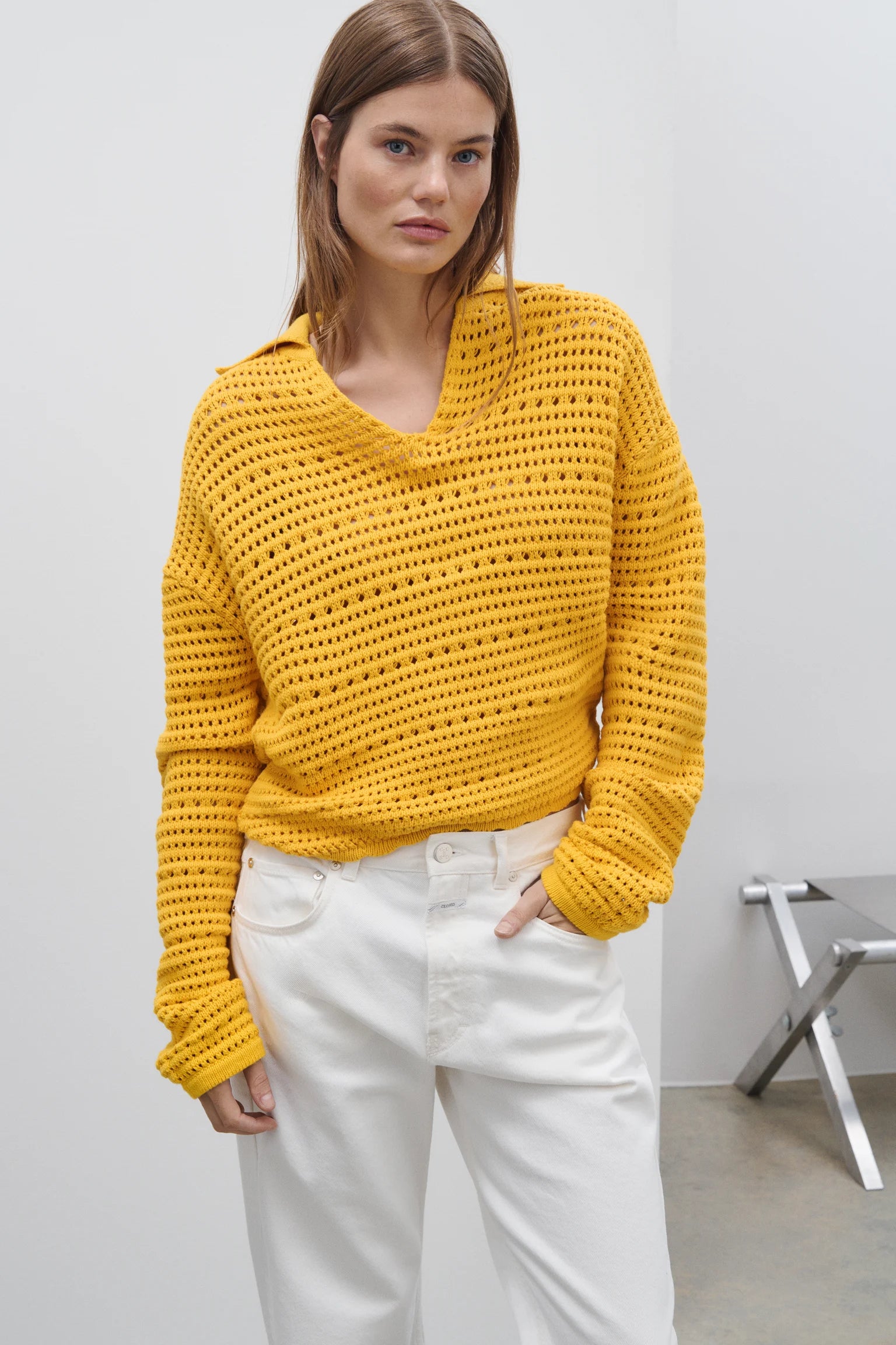 CLOSED Organic Cotton Polo in Mango | Shop Eleanor 