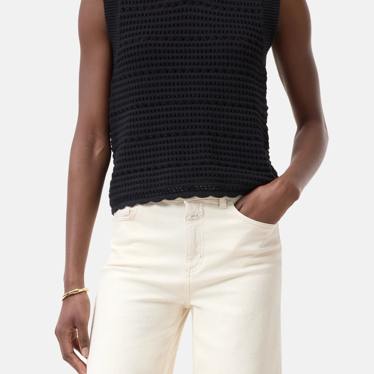 トップス Vintage black crochet mesh tank top Simple Crochet Mesh Tank Top Tutorial - Regular & Cropped