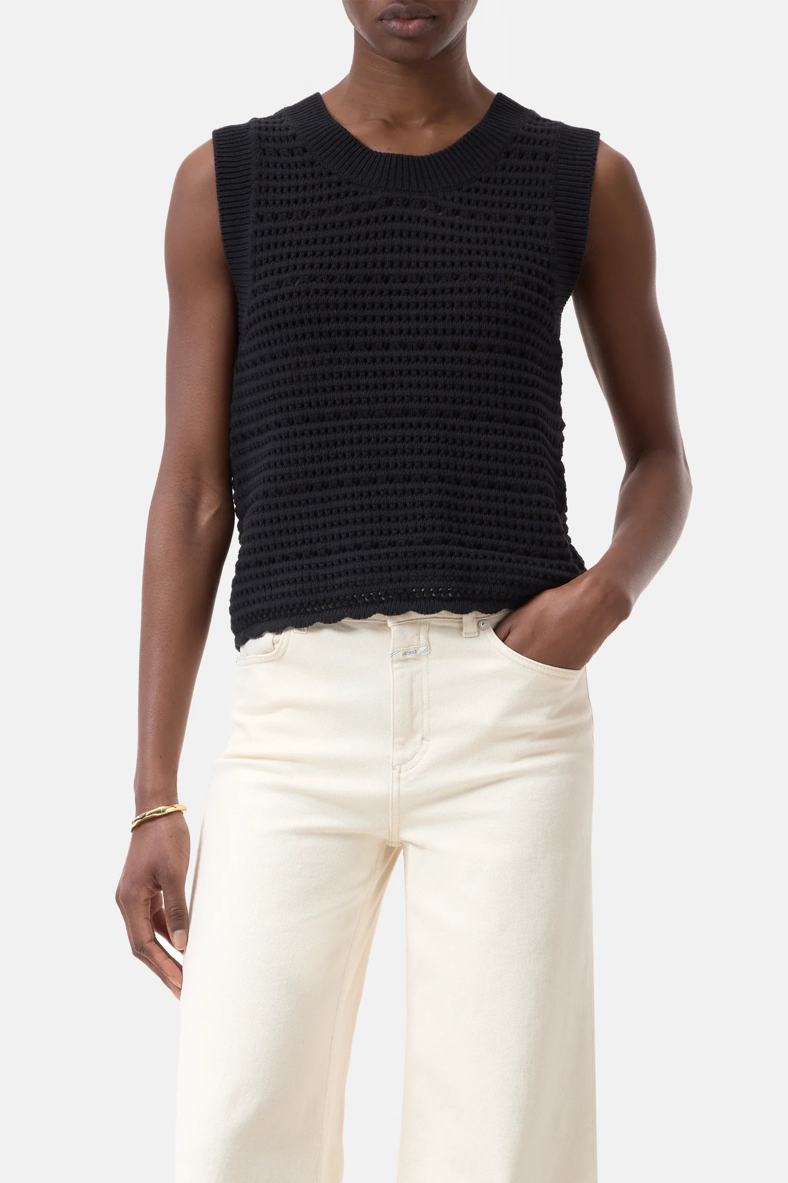 CLOSED Crochet Tank in Black | Shop Eleanor