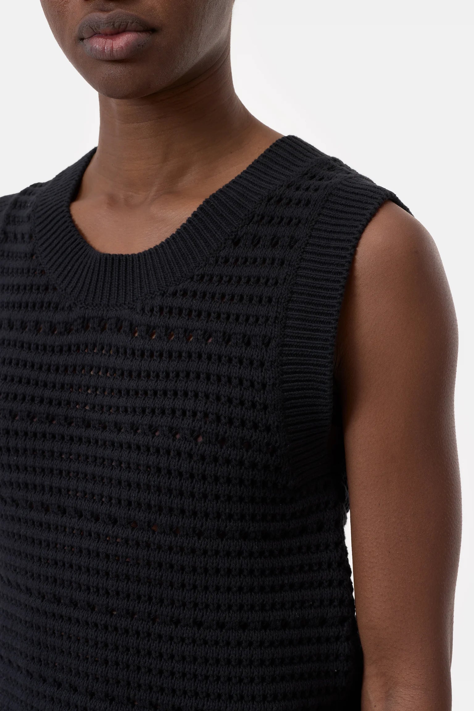 CLOSED Crewneck Crochet Tank in Black | Shop Eleanor