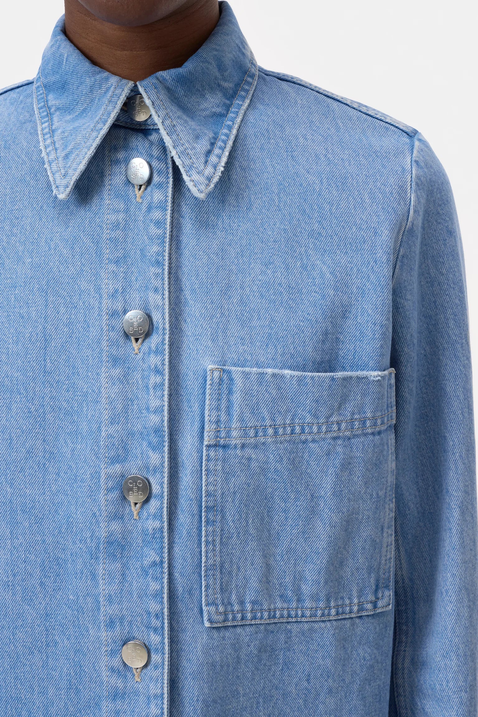 CLOSED Denim Rigid Italian Cotton Shirt Jacket | Shop Eleanor - Women's Luxury Boutique
