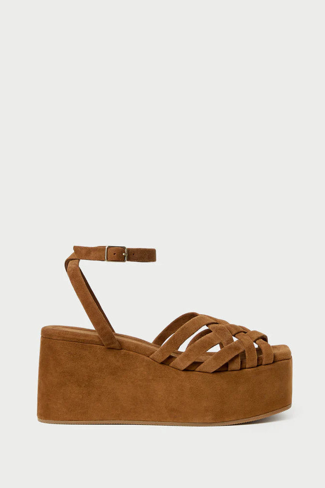 Loeffler Randal Channing Cacao Suede Heel Sandal | Shop Eleanor