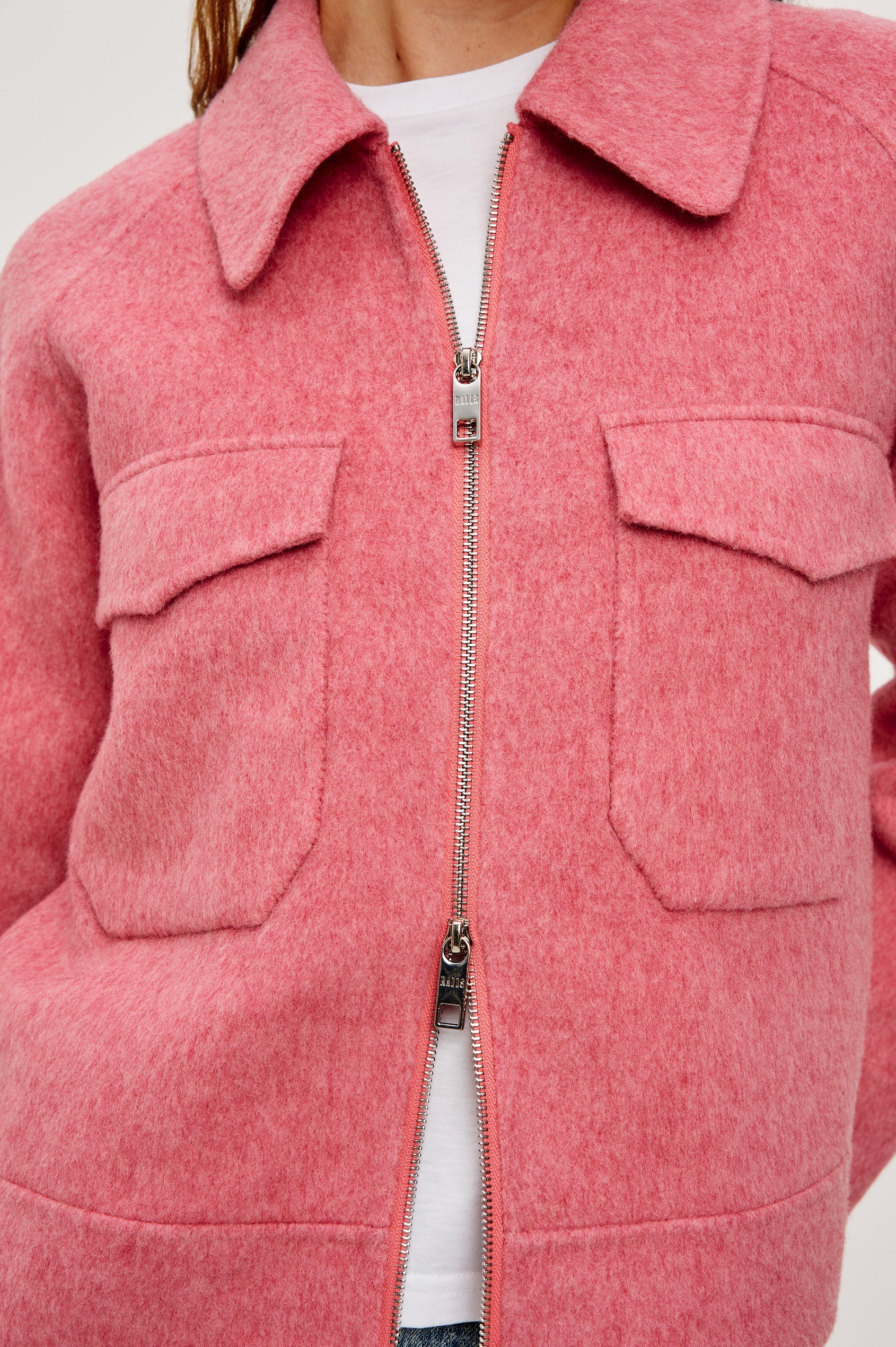 Rails Cheyenne Mid to Heavy weight Wool Jacket in Heather Rose | Shop Eleanor - Women's Designer Apparel Boutique