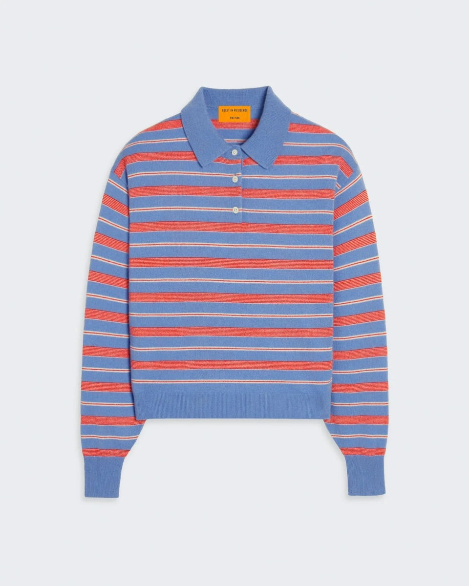 Guest in Residence Cashmere Collegiate Polo in French Blue | Shop Eleanor