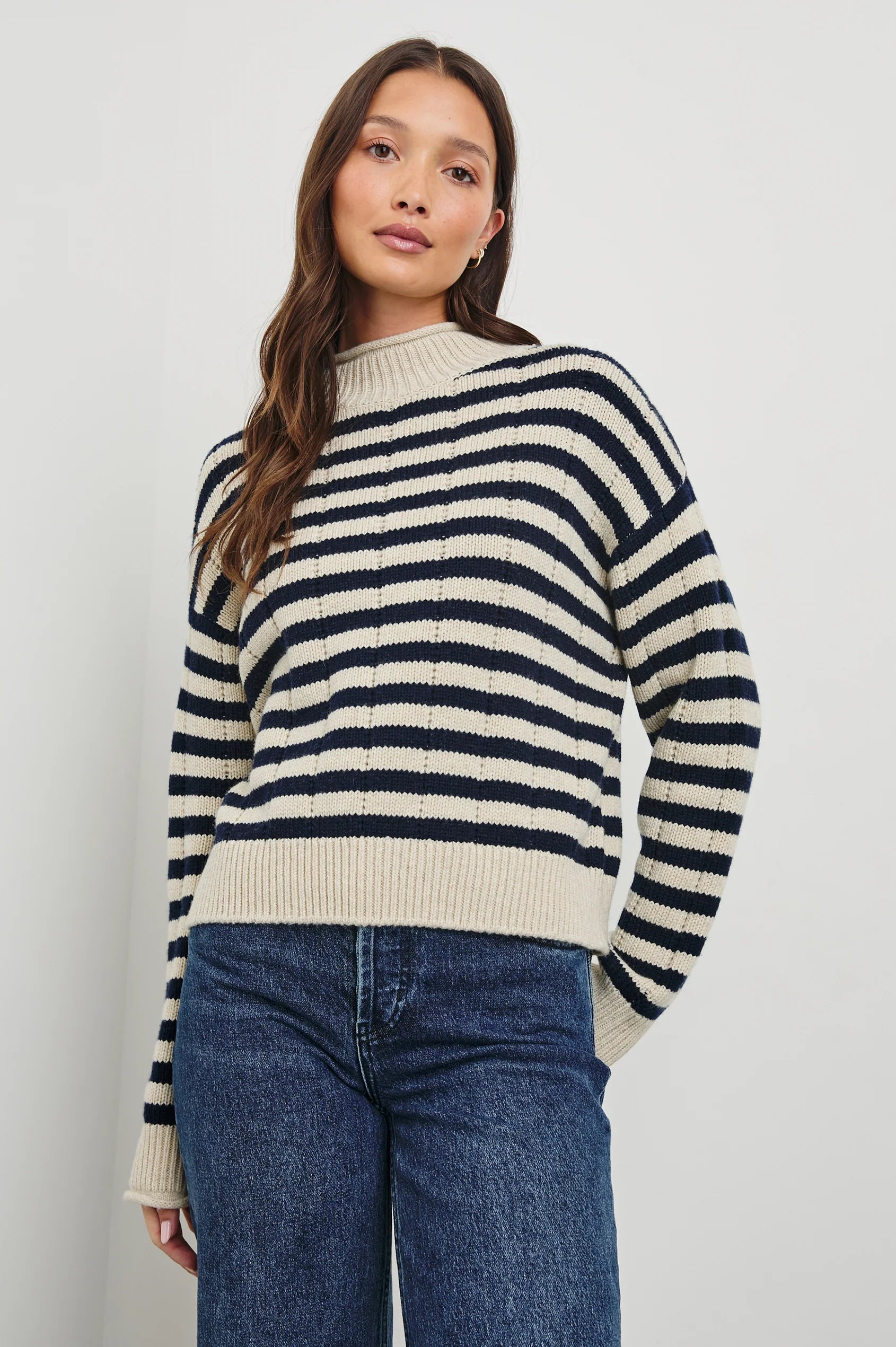 Rails Corrine Sweater in Oat / Navy Stripes | Shop Eleanor