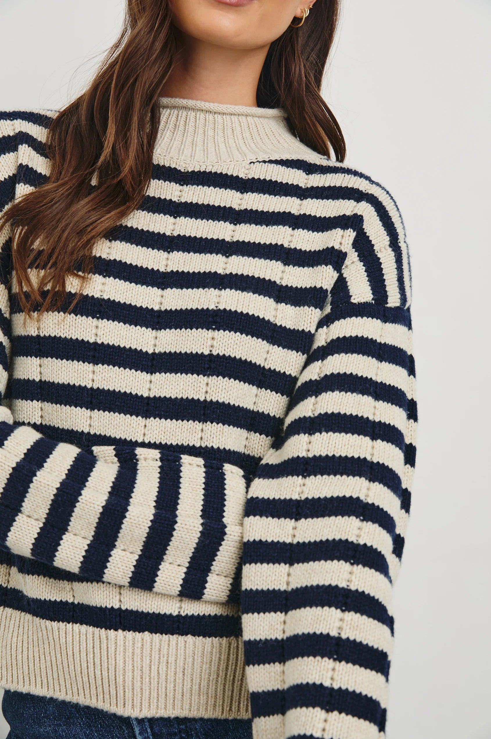 Rails Corrine Sweater in Oat / Navy Stripes | Shop Eleanor