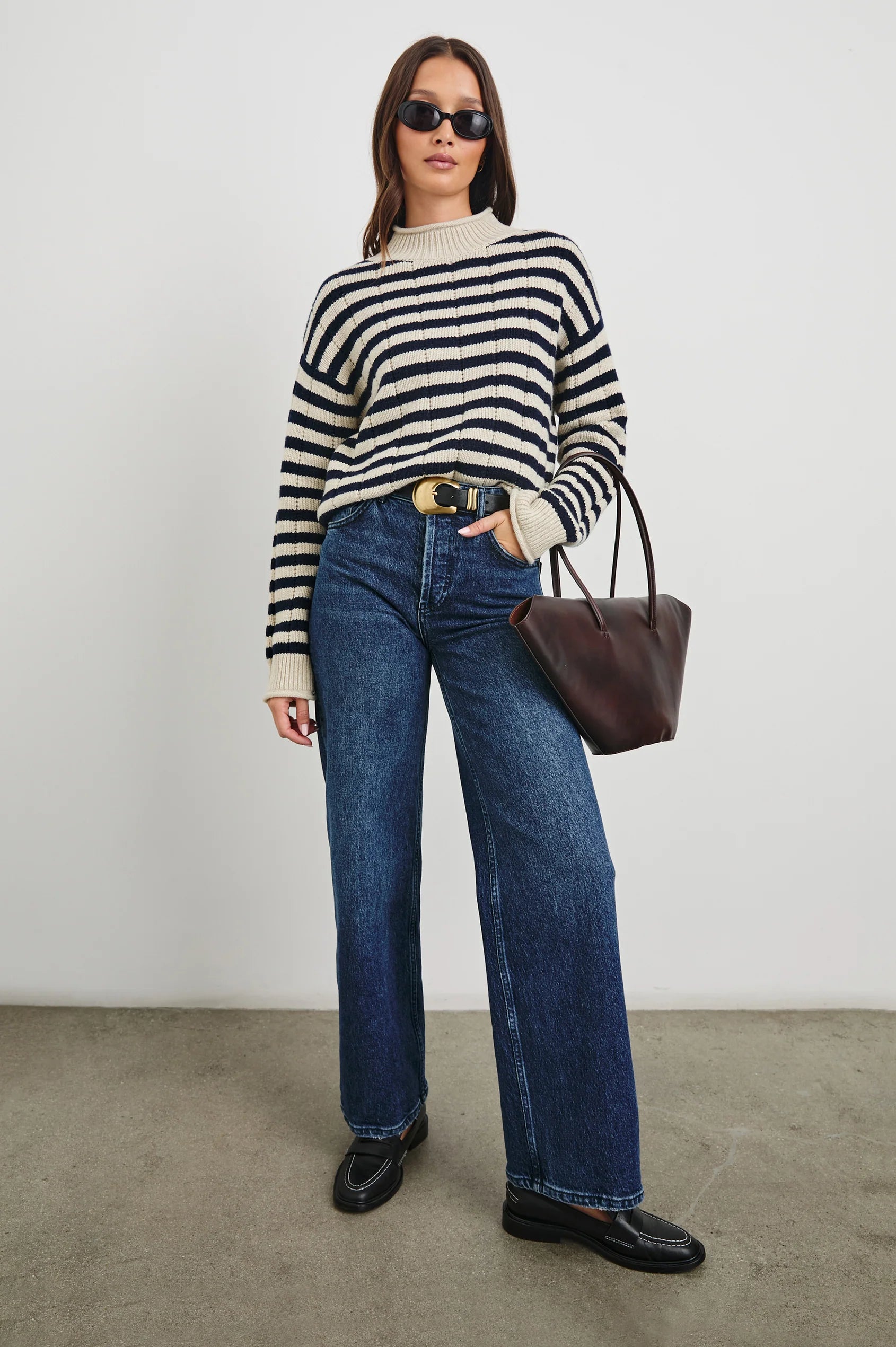 Rails Corrine Sweater in Oat / Navy Stripes | Shop Eleanor