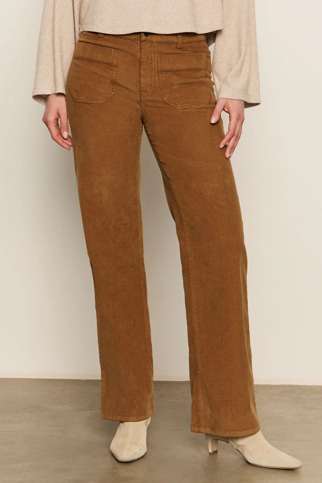 Sanctuary Corduroy Straight Wide Leg Pant in Bronze | Shop Eleanor - Women's Casual Everyday Apparel