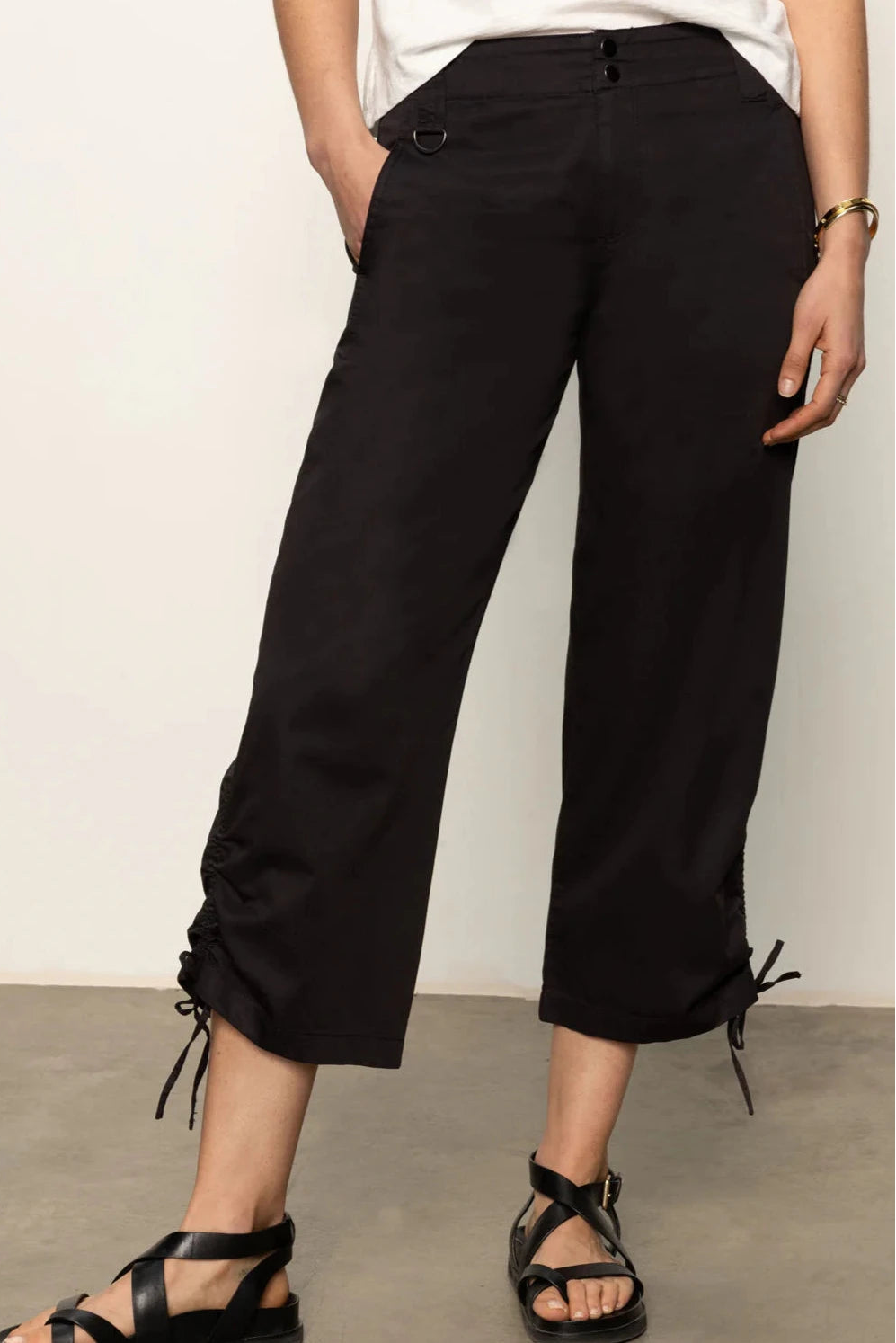 Sanctuary Utility High Rise Capri Pants in Black | Shop Eleanor