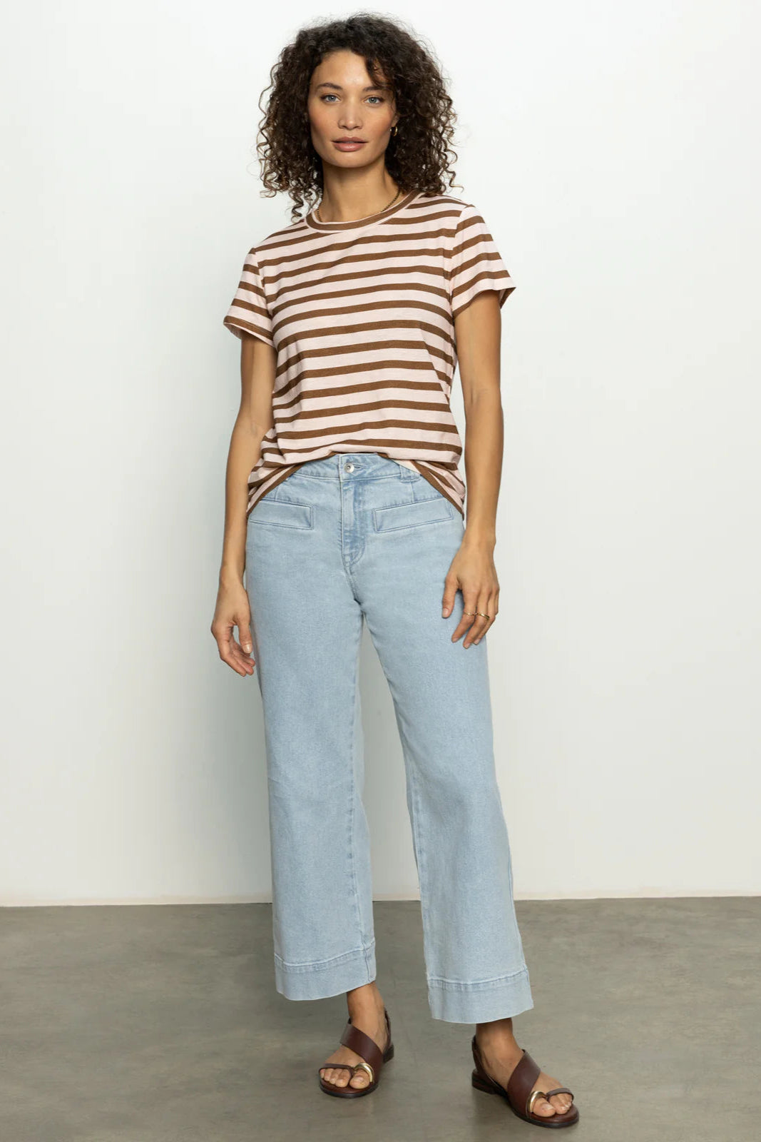 Sanctuary Relaxed Perfect Tee in Earth Pink/Sepia Stripe | Shop Eleanor