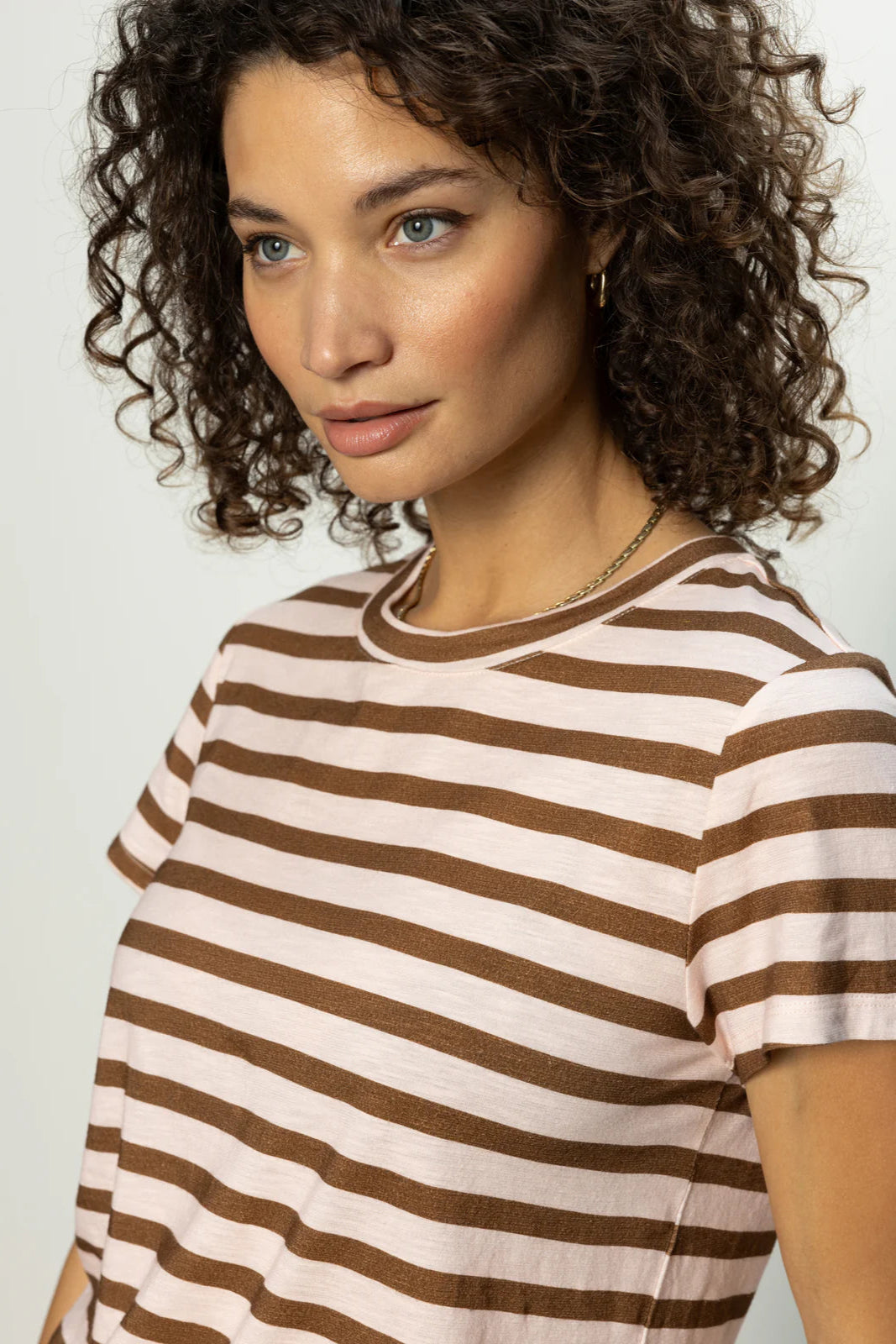 Sanctuary The Perfect Tee in Earth Pink/Sepia Stripe | Shop Eleanor