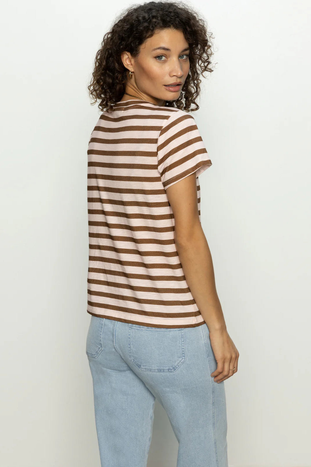 Sanctuary Relaxed Fit Perfect Tee in Pink/Sepia Stripe | Shop Eleanor