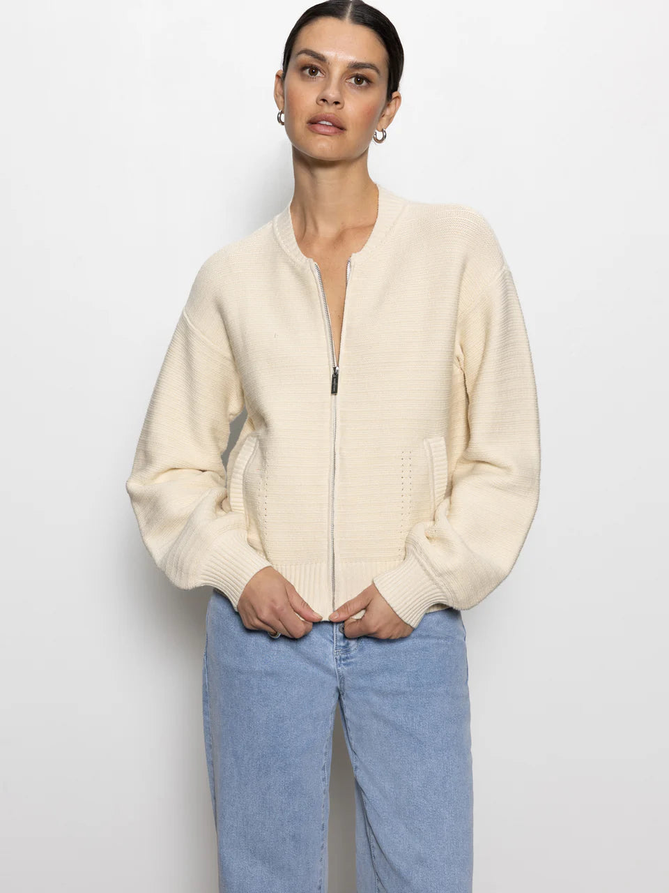 Knitted Bomber in Muslin