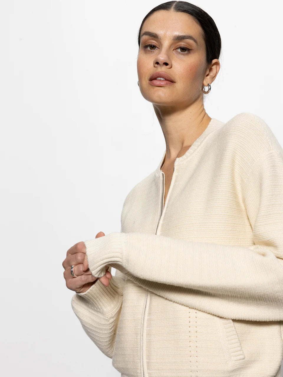 Knitted Bomber in Muslin