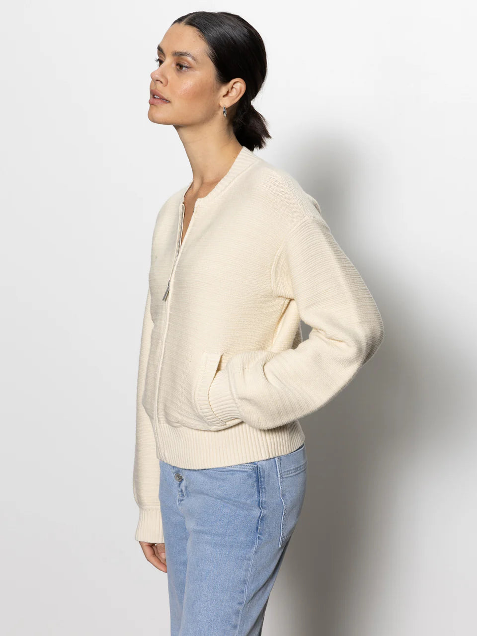 Knitted Bomber in Muslin