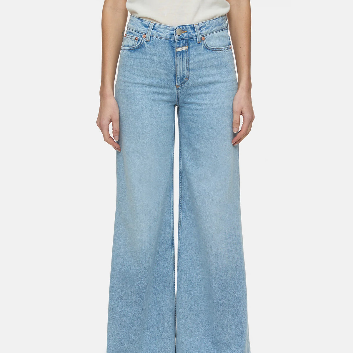 YILON Semi flare denim S wash blue