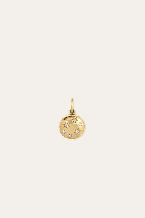 Adina Reyter Celestial Diamond 9k Gold Locket Mini Charm | Shop Eleanor