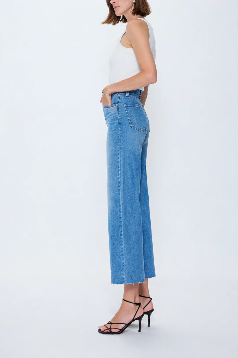 High rise Cropped Wide Leg denim jeans 