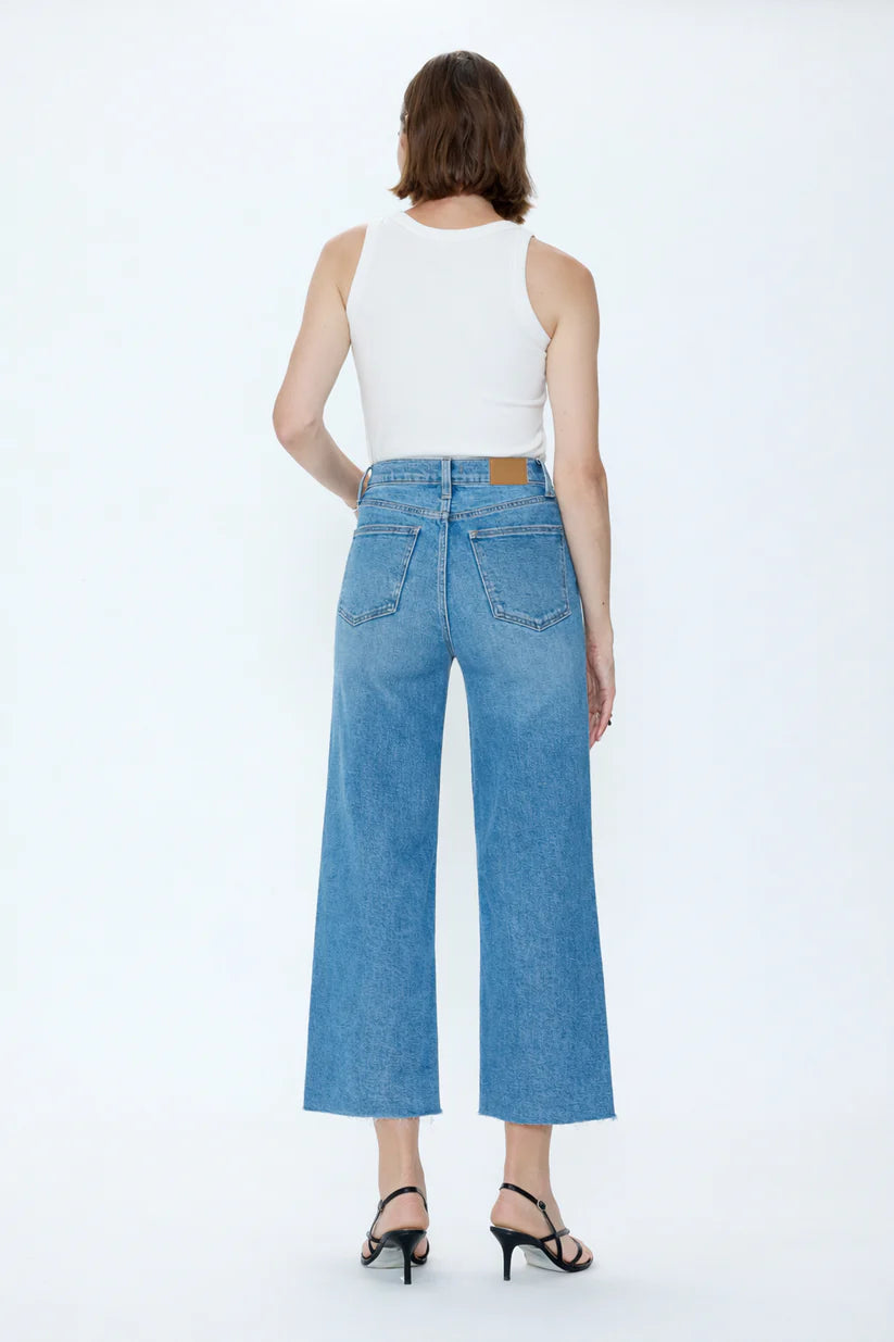 Pistola Lana Cropped Wide Leg Denim Jeans in Wild Heart | Shop Eleanor