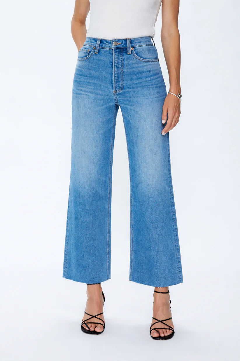 Pistola Lana Cropped Wide Leg Denim Jeans in Wild Heart | Shop Eleanor